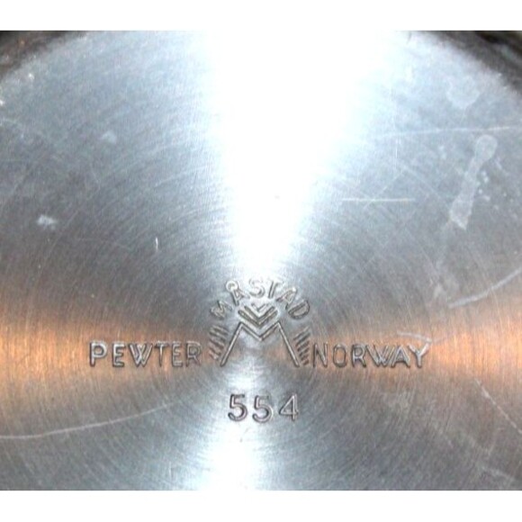 Vintage Mastad 554 Pewter Vase Norway Geometric Pebble Pattern Scandinavian Art - Picture 7 of 7